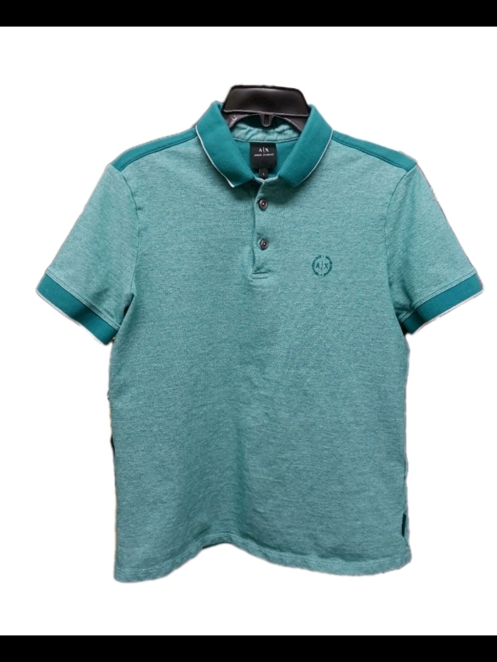 Authentic Armani Exchange Teal Heather Short-Sleeve Polo